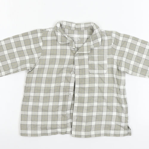 mamas & papas   Beige Check  Basic Button-Up Size 18-24 Months