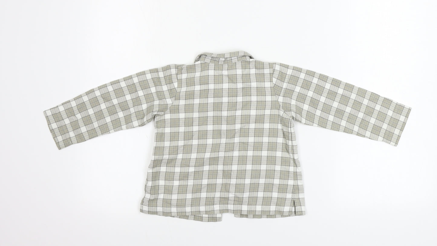 mamas & papas   Beige Check  Basic Button-Up Size 18-24 Months