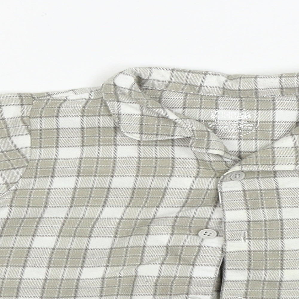 mamas & papas   Beige Check  Basic Button-Up Size 18-24 Months