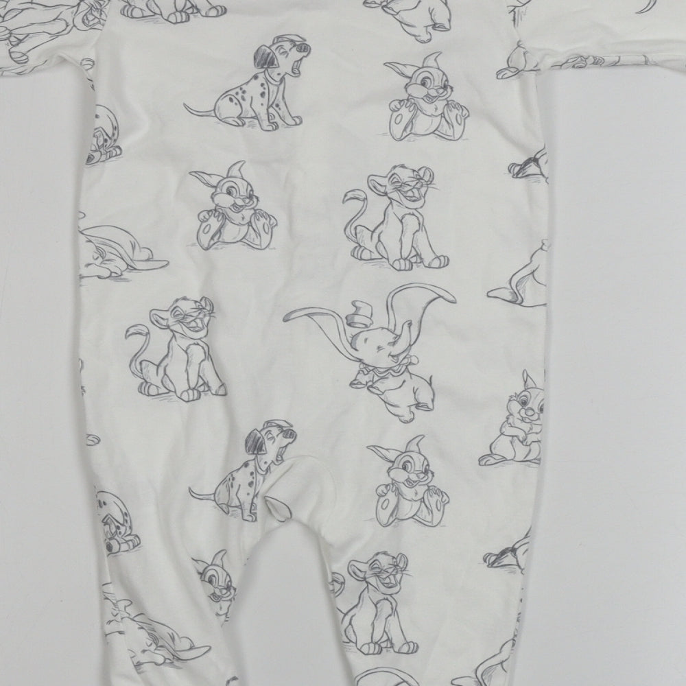 Disney Boys White   Babygrow One-Piece Size 9-12 Months  - DISNEY