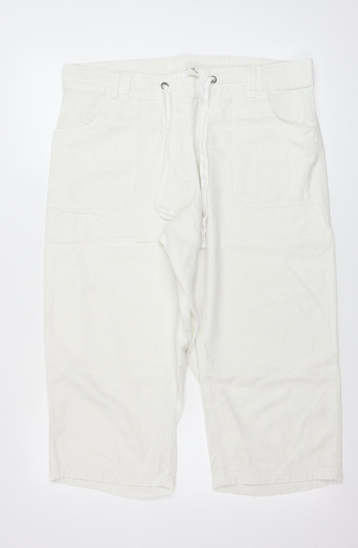 Preworn  Womens White   Trousers  Size 14 L20 in