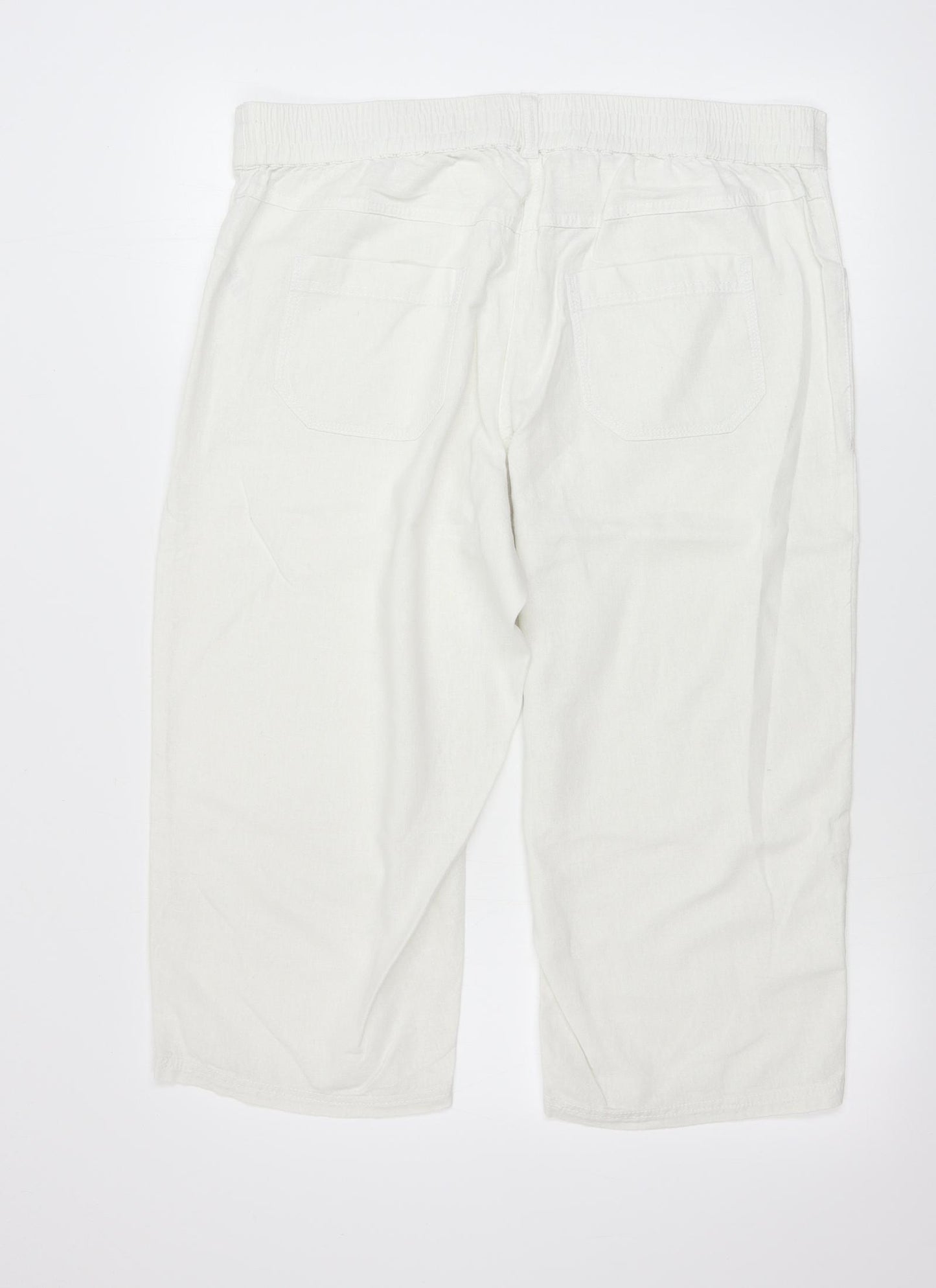 Preworn  Womens White   Trousers  Size 14 L20 in