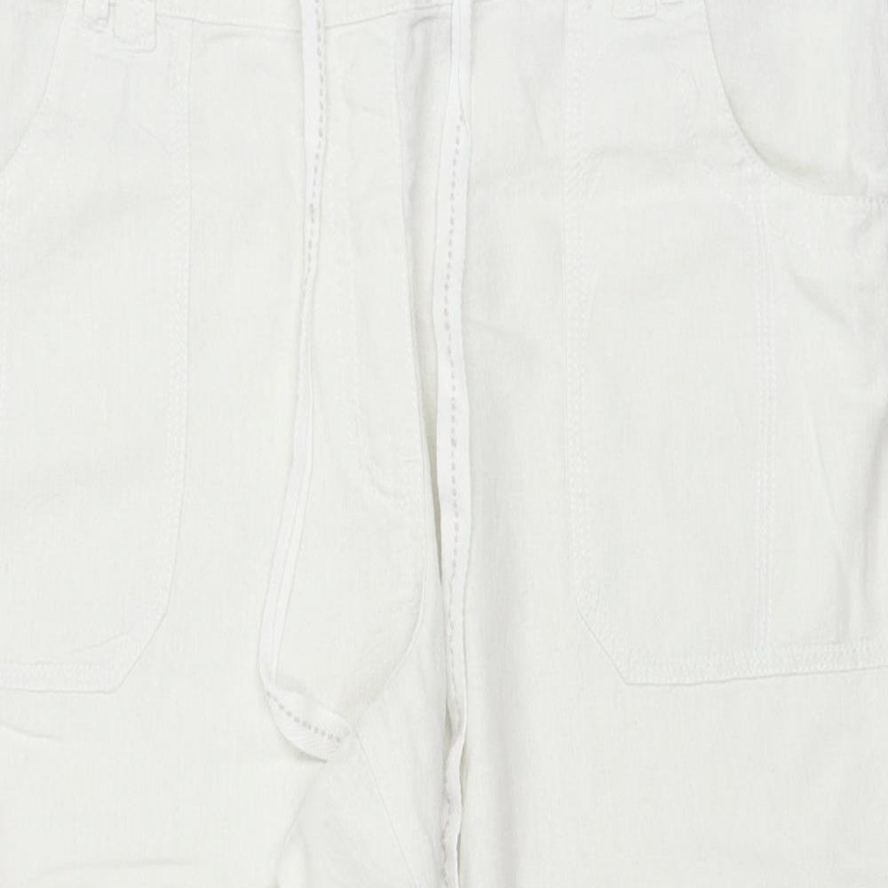 Preworn  Womens White   Trousers  Size 14 L20 in