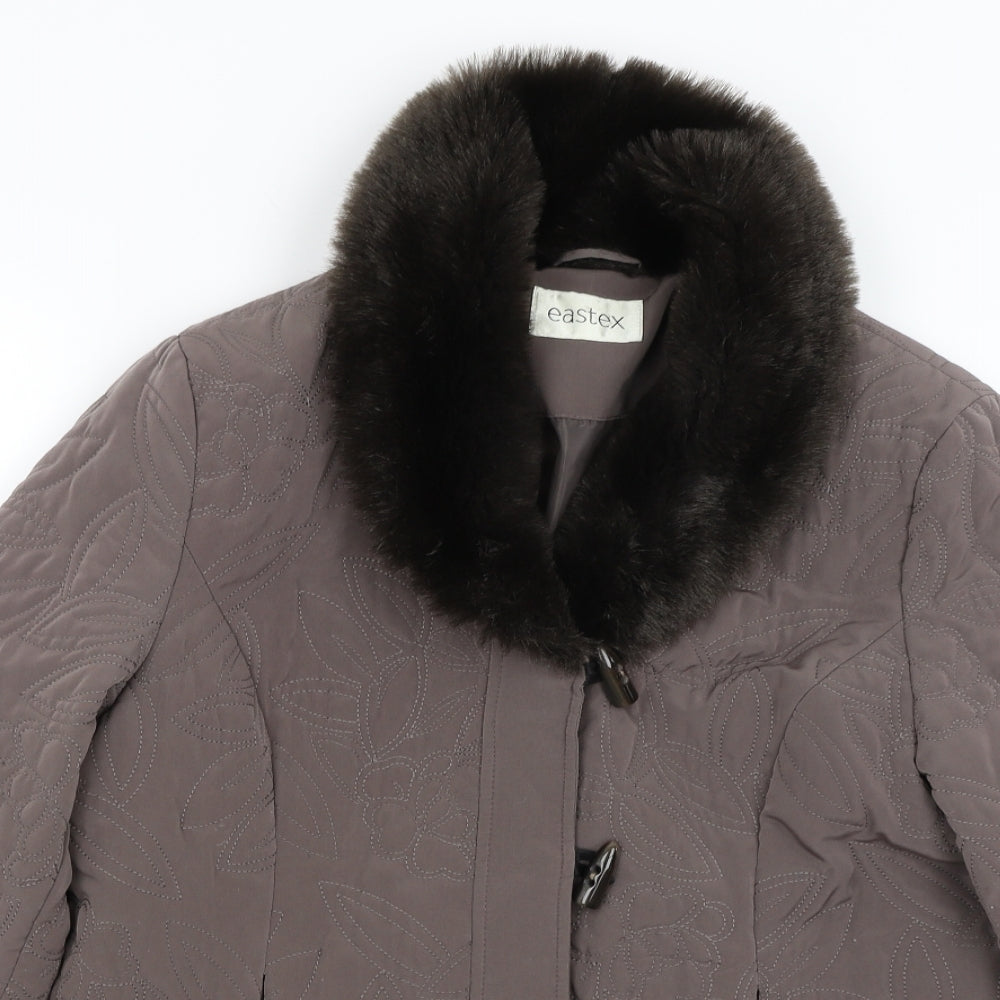 Eastex Womens Grey Floral  Overcoat Coat Size 12