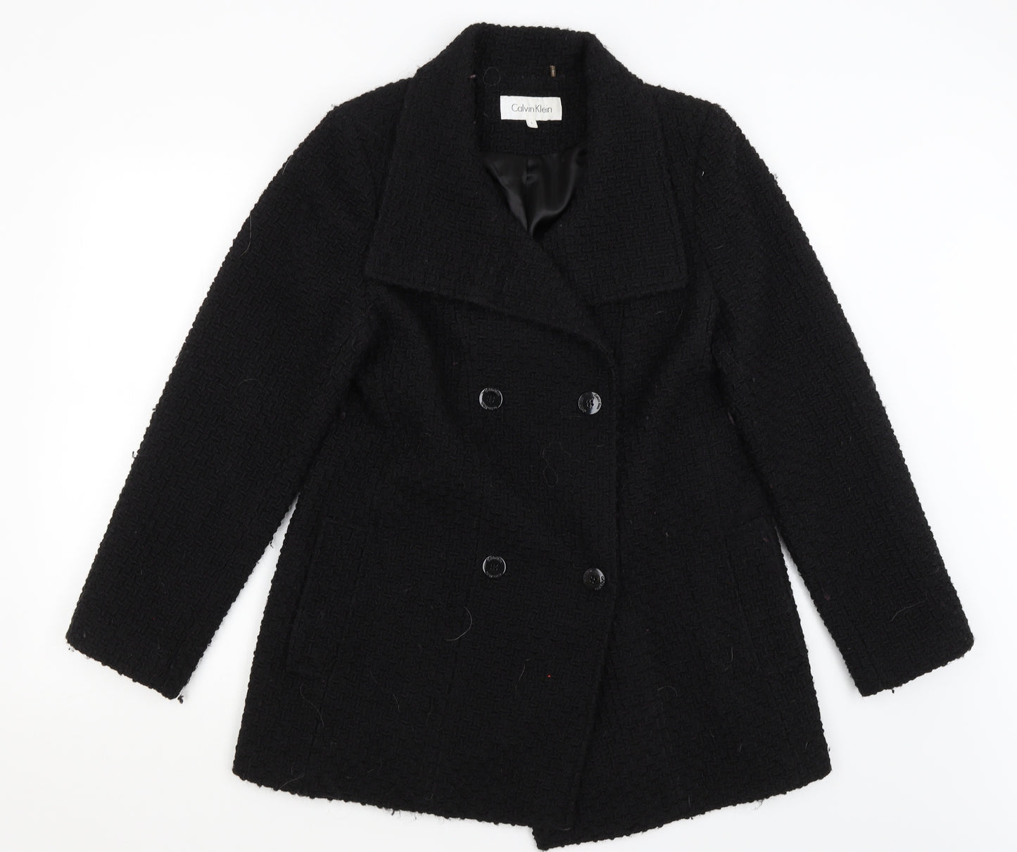 Calvin Klein Womens Black   Overcoat Coat Size L