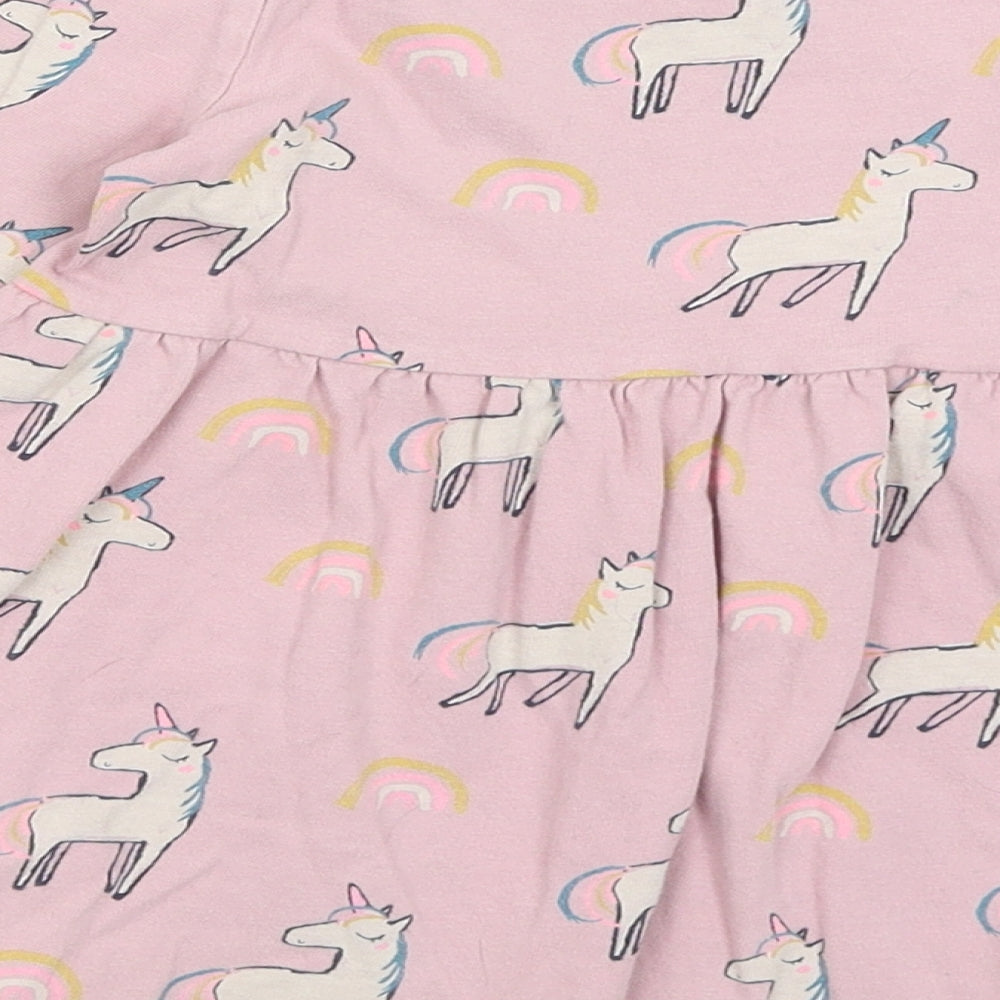 M&S Girls Pink   Fit & Flare  Size 2-3 Years  - Unicorns