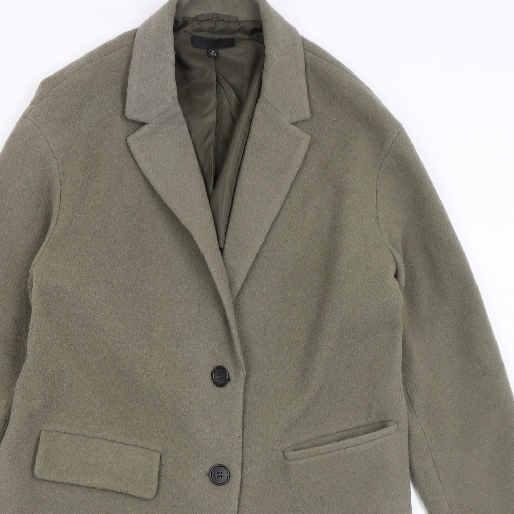Uni Qlo Womens Green   Overcoat Coat Size L