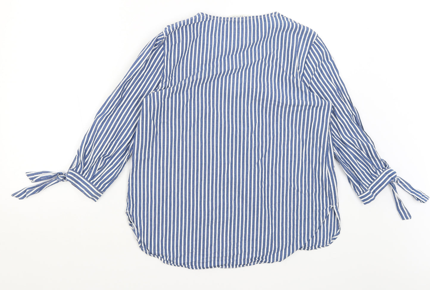 H&M Womens Blue Striped  Basic T-Shirt Size 12