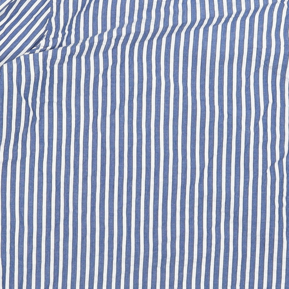 H&M Womens Blue Striped  Basic T-Shirt Size 12