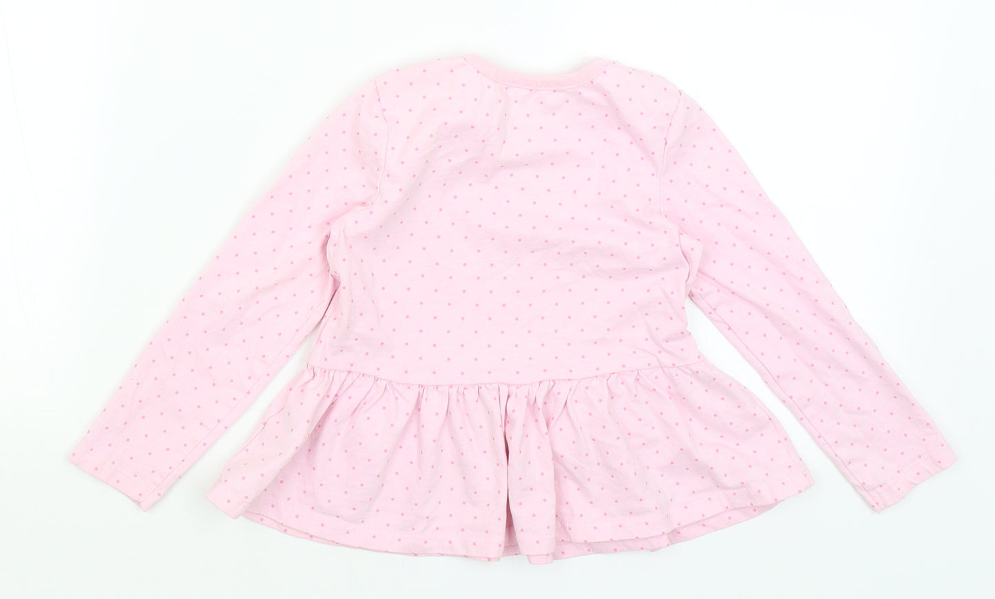 George Girls Pink Spotted  Basic T-Shirt Size 3-4 Years