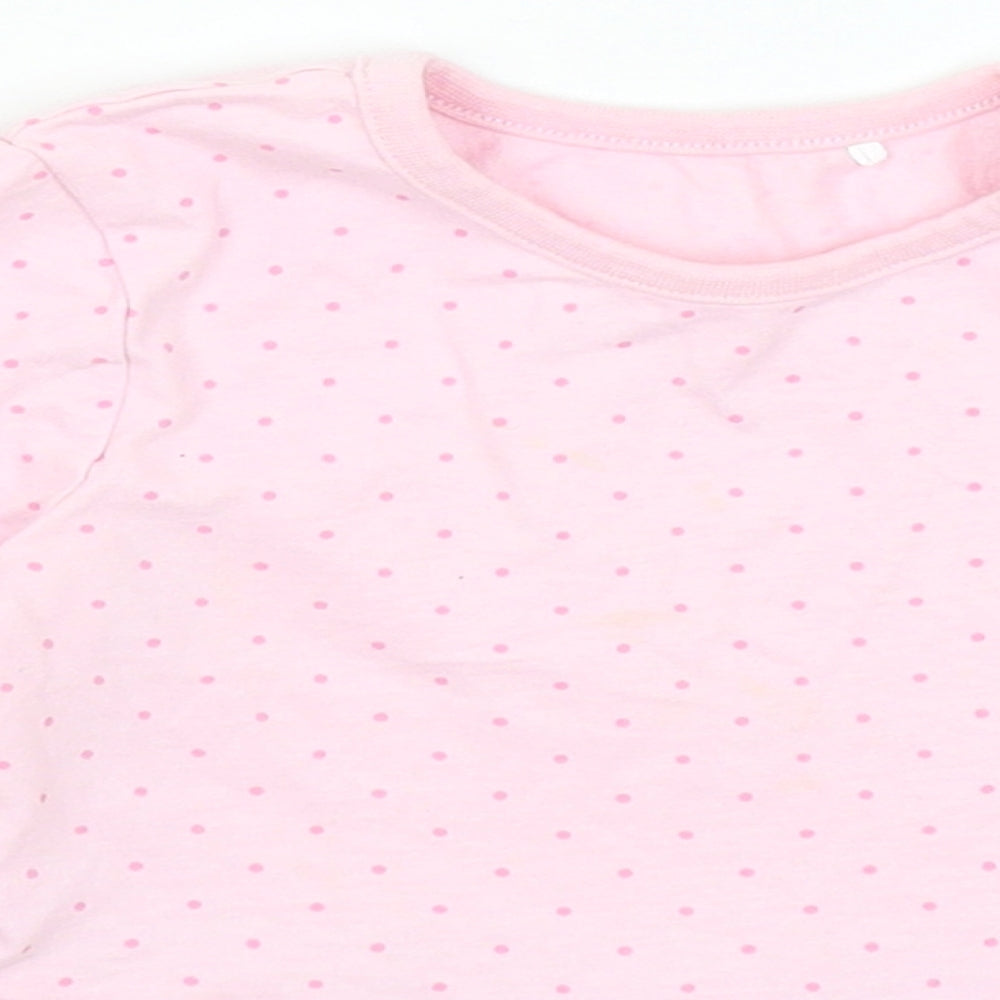 George Girls Pink Spotted  Basic T-Shirt Size 3-4 Years