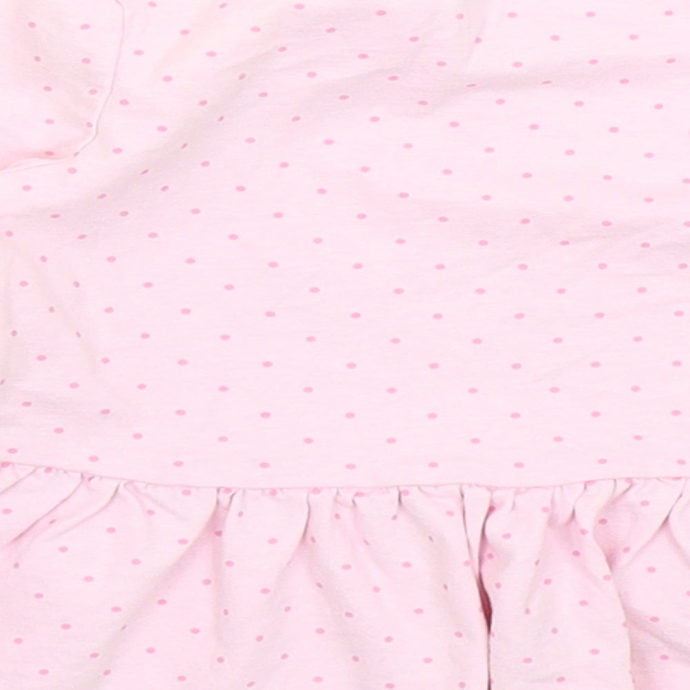 George Girls Pink Spotted  Basic T-Shirt Size 3-4 Years