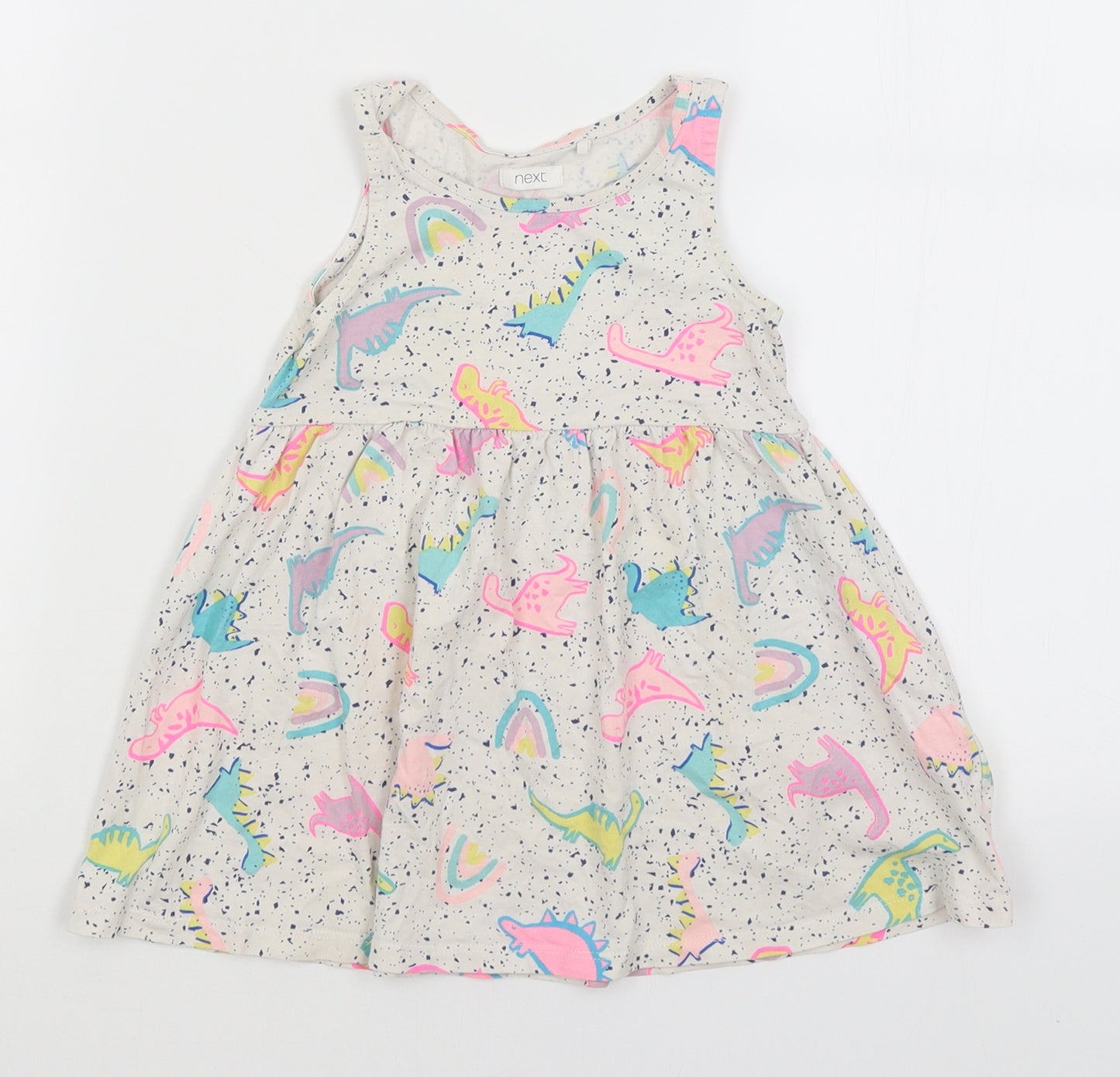 NEXT Baby White   Fit & Flare  Size 18-24 Months  - Dinosaurs