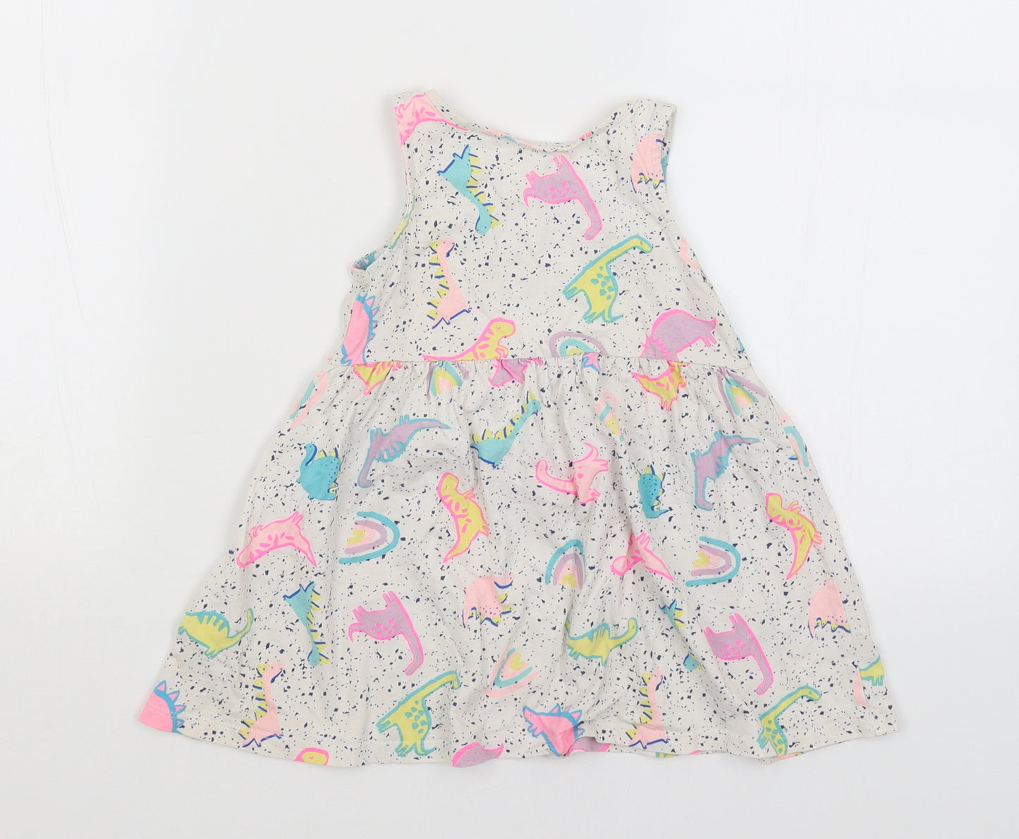 NEXT Baby White   Fit & Flare  Size 18-24 Months  - Dinosaurs