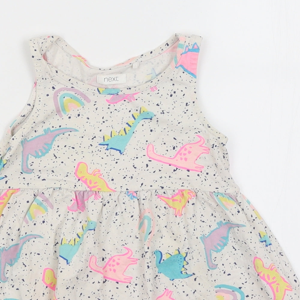 NEXT Baby White   Fit & Flare  Size 18-24 Months  - Dinosaurs