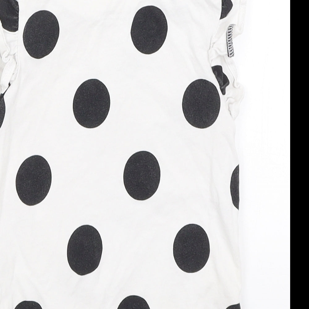 Disney Girls White Polka Dot  Basic T-Shirt Size 3-4 Years  - Daisy Duck