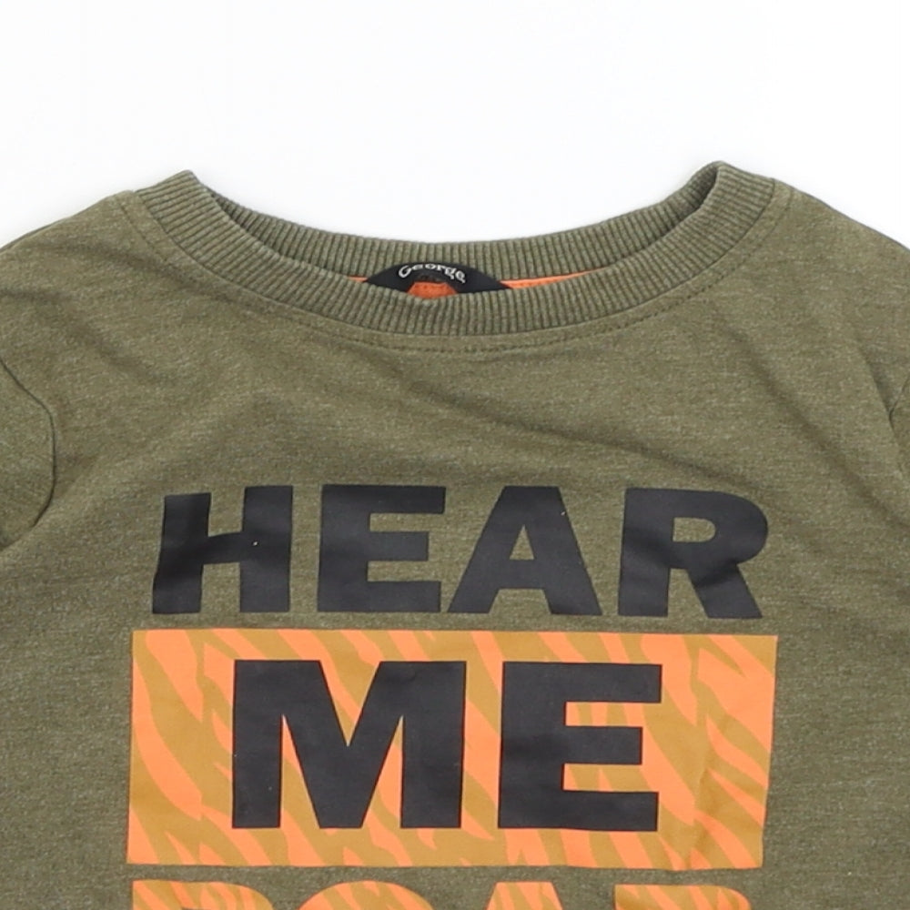George Baby Green   Basic T-Shirt Size 18-24 Months  - Hear Me Roar