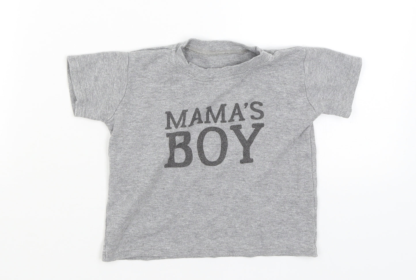 Preworn Boys Grey   Basic T-Shirt Size 2-3 Years  - Mama's Boy