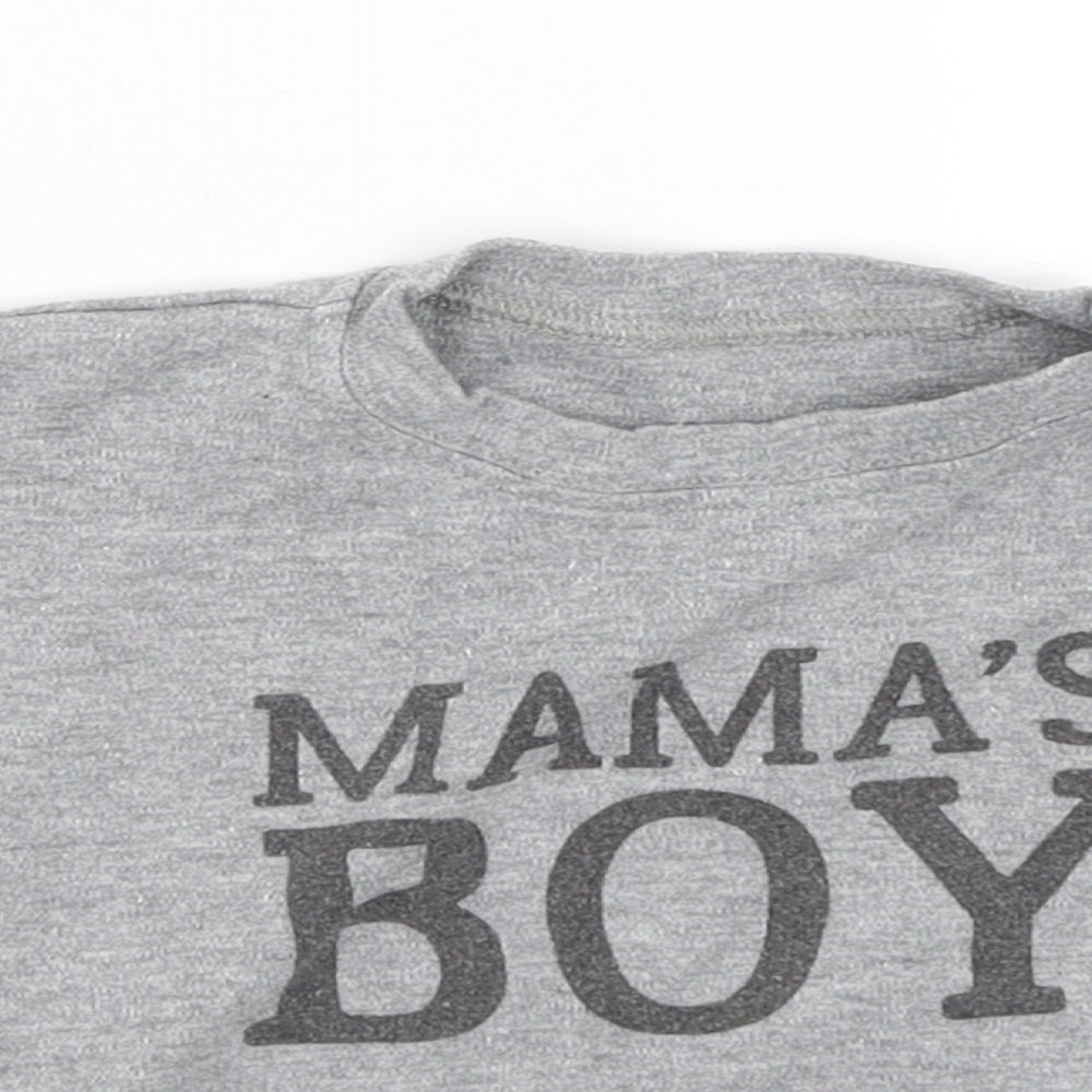 Preworn Boys Grey   Basic T-Shirt Size 2-3 Years  - Mama's Boy