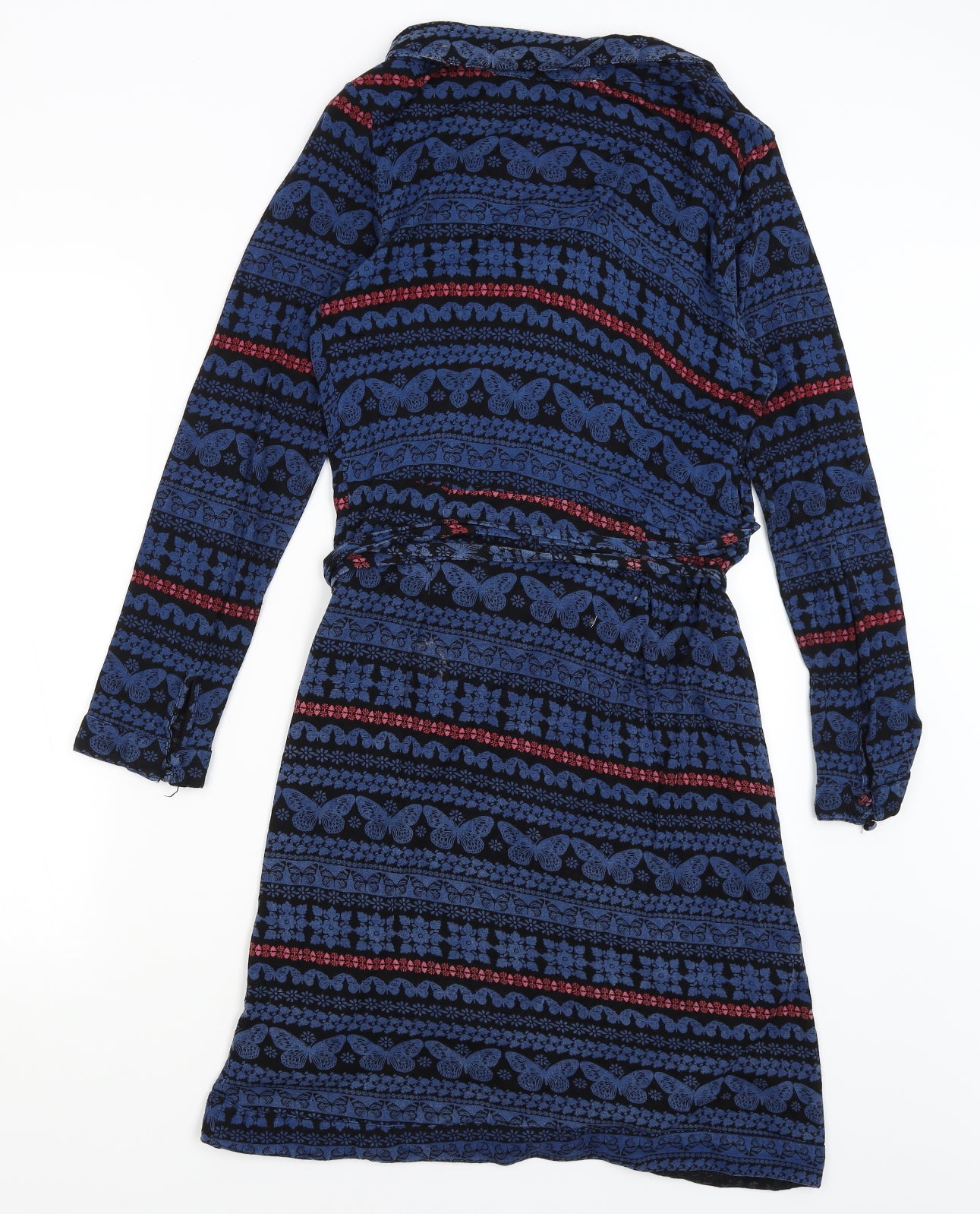 Uttam Boutique Womens Blue Floral  Wrap Dress  Size 14