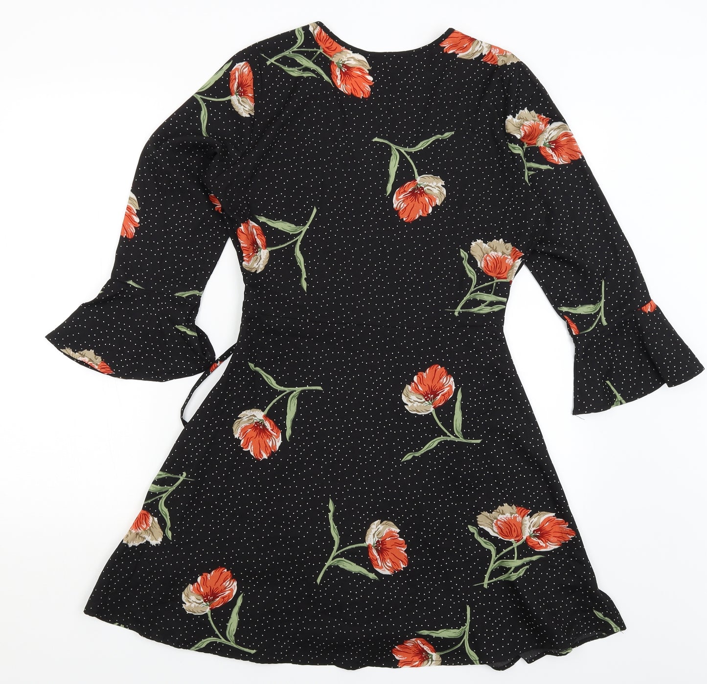Influence Womens Black Floral  Fit & Flare  Size 10