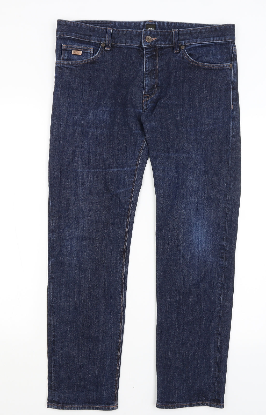 HUGO BOSS Mens Blue   Straight Jeans Size 34 in L28 in