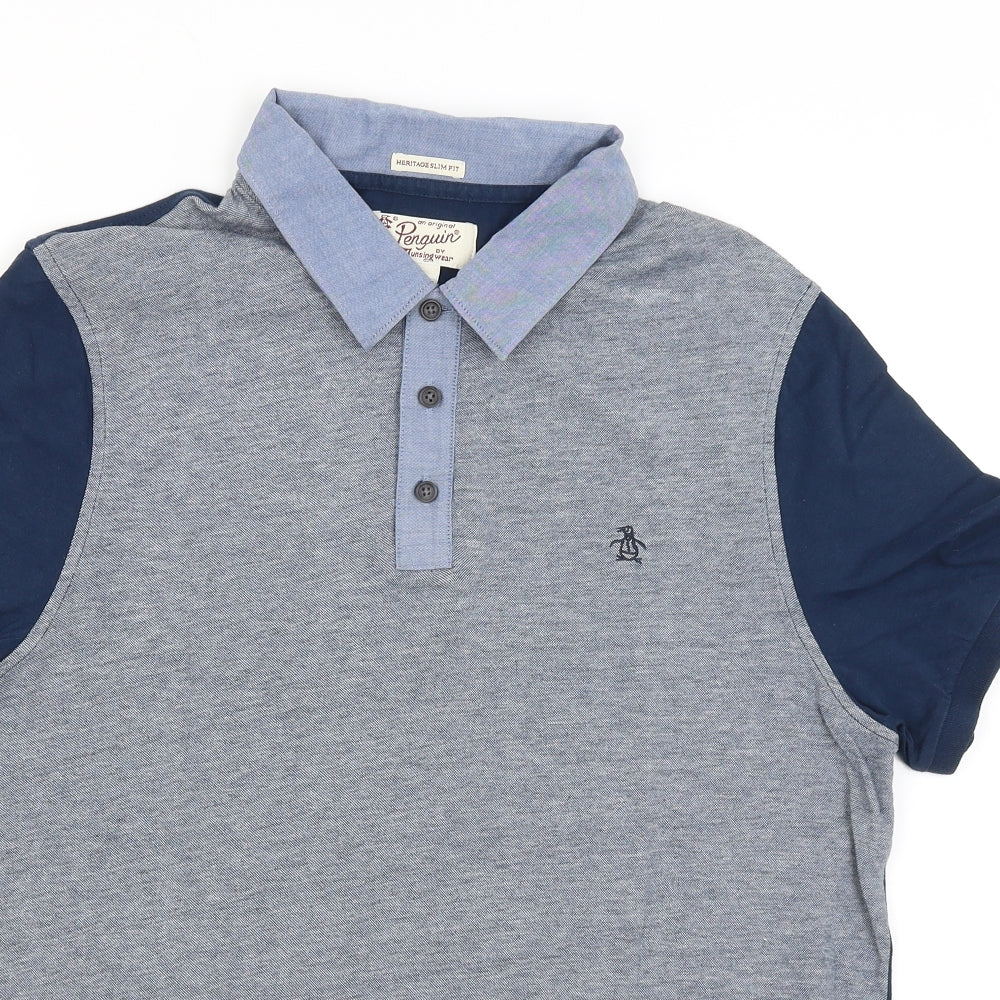 Penguin Mens Blue    T-Shirt Size L