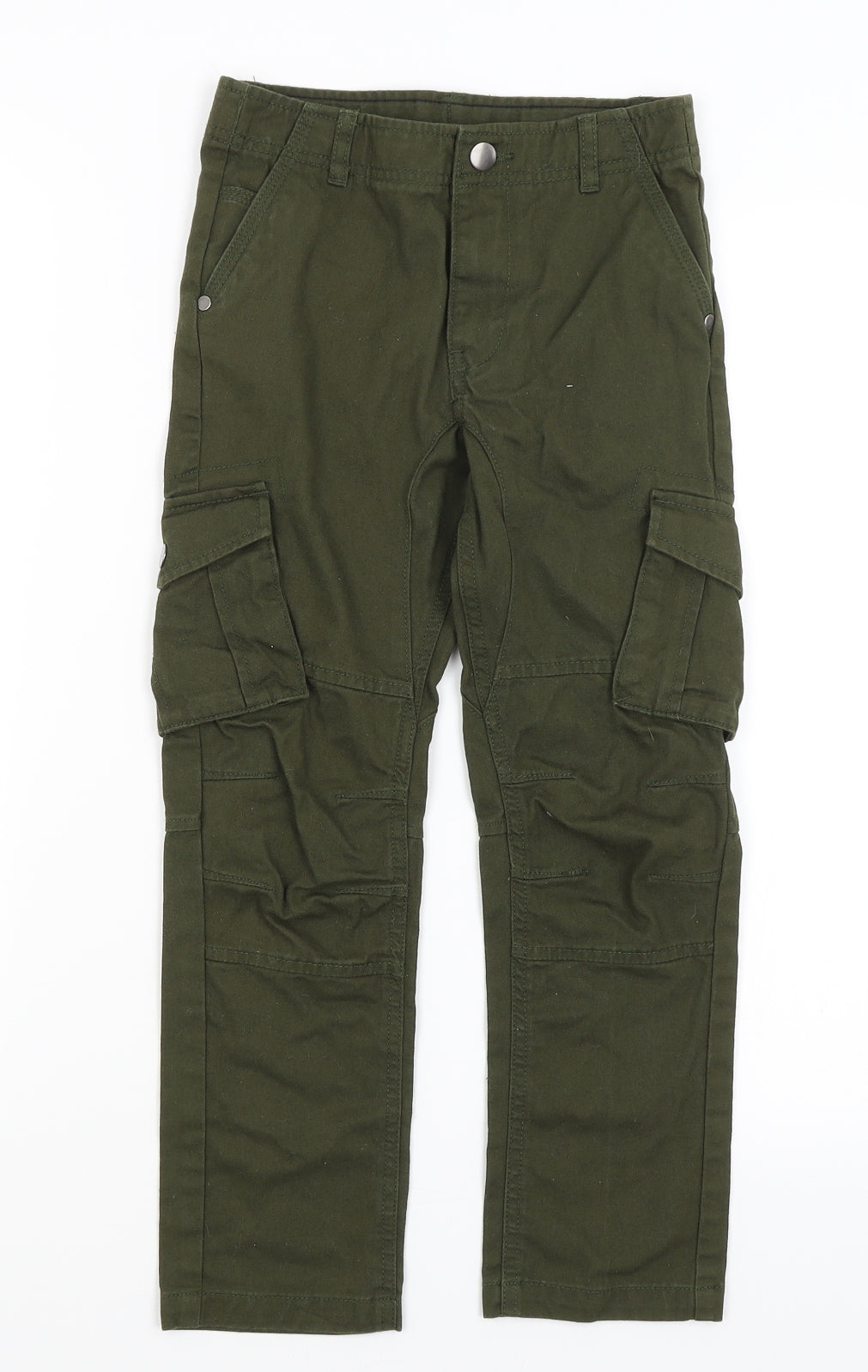 George Boys Green   Cargo Trousers Size 7-8 Years