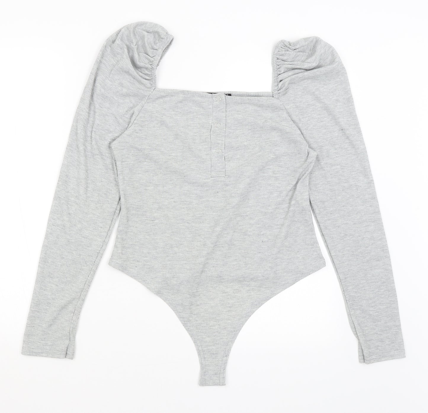 Pretty Little Thing Womens Grey   Bodysuit One-Piece Size 14