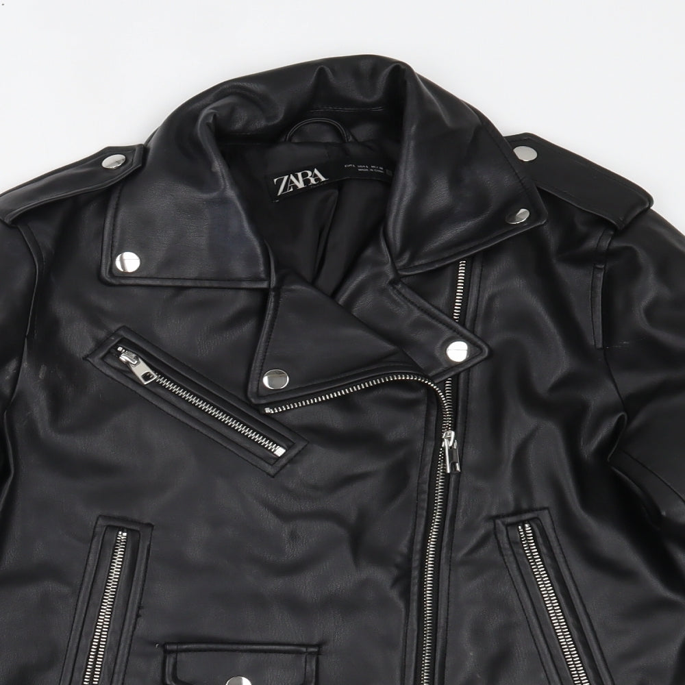 Zara Womens Black   Motorcycle Jacket Jacket Size L