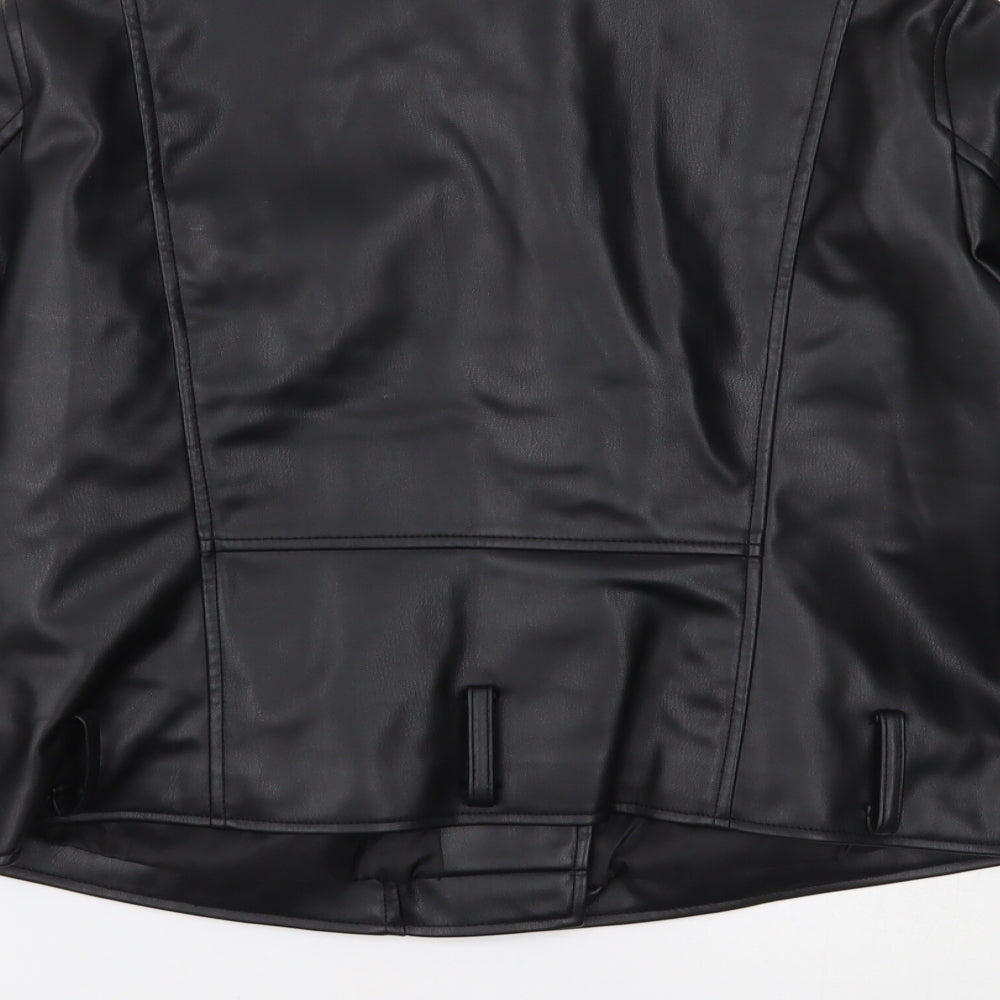 Zara Womens Black   Motorcycle Jacket Jacket Size L