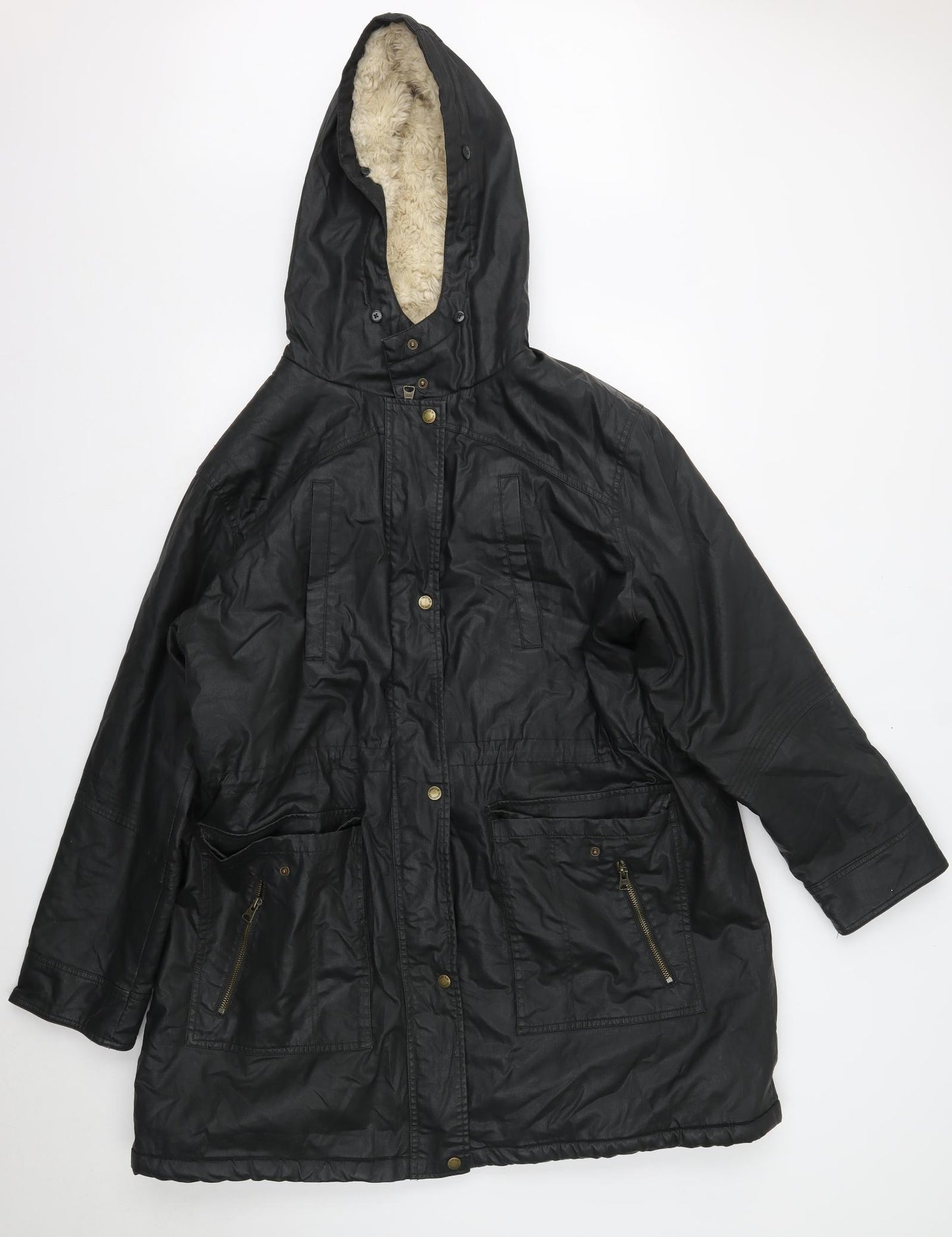 Marks and Spencer Womens Black   Overcoat Coat Size 22