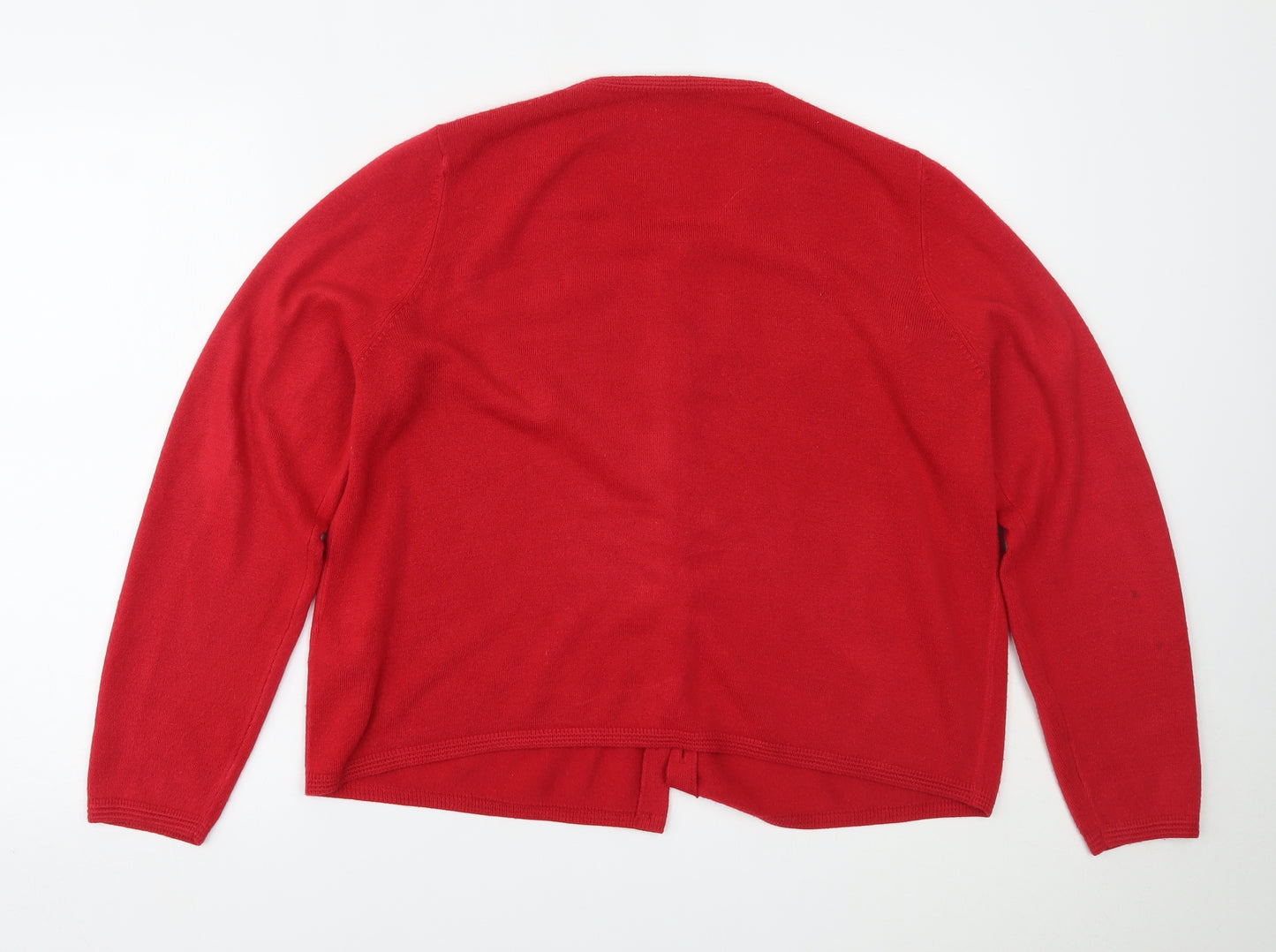Marks and Spencer Womens Red   Cardigan Jumper Size 16