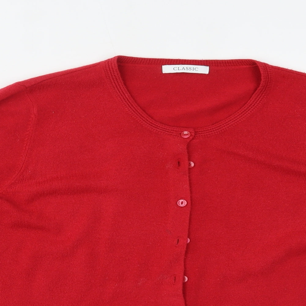 Marks and Spencer Womens Red   Cardigan Jumper Size 16