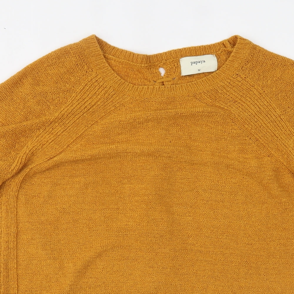 Papaya Womens Yellow   Basic Blouse Size M