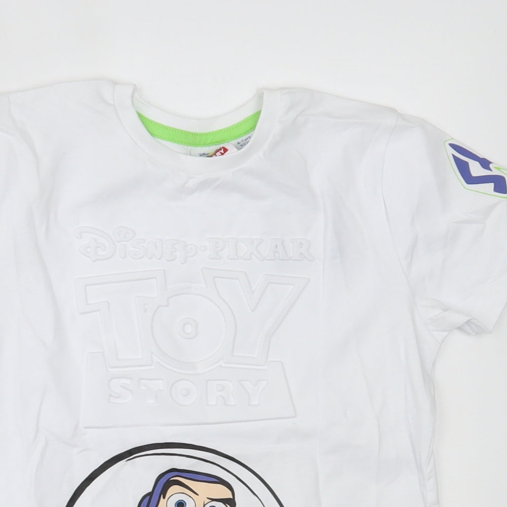 Primark Boys White   Basic T-Shirt Size 6-7 Years  - TOY STORY