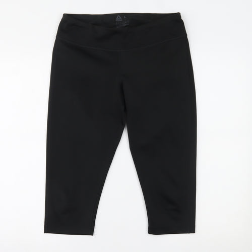 Reebok Womens Black   Cropped Leggings Size L L17 in