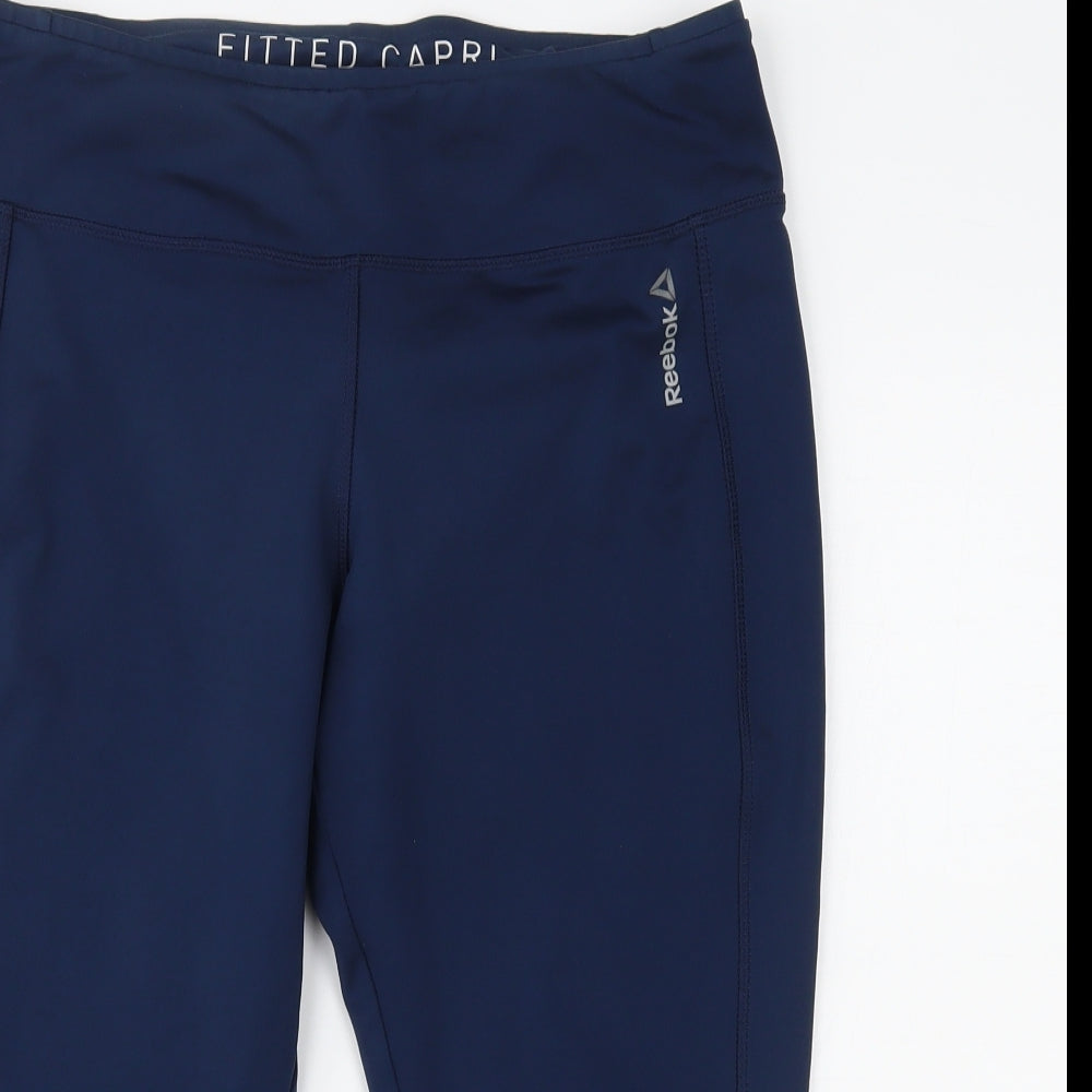 Reebok Womens Blue   Cropped Leggings Size L L17 in