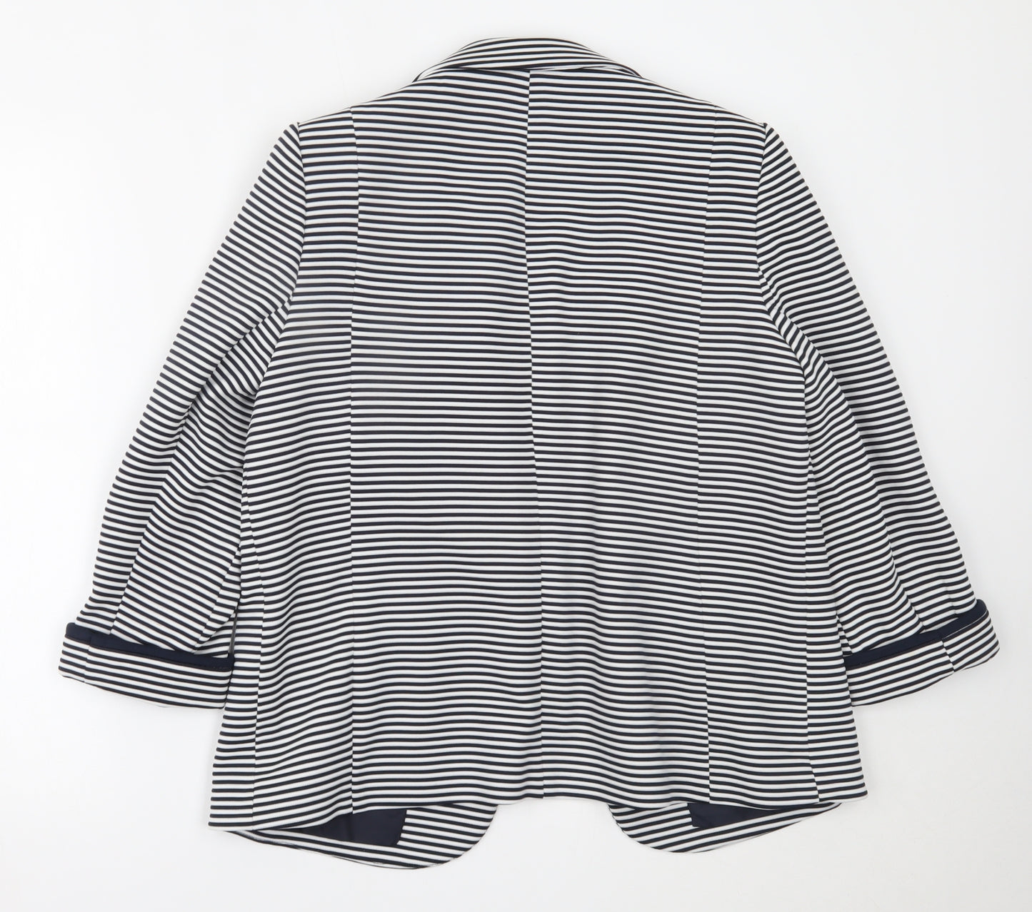Wallis Womens Blue Striped  Jacket Blazer Size 14