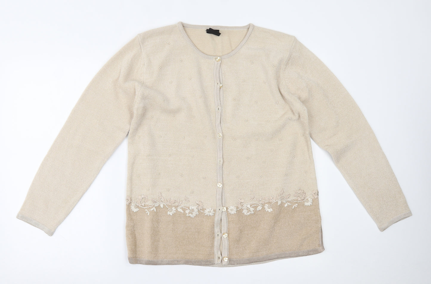 Avant Garde Womens Beige   Cardigan Jumper Size M