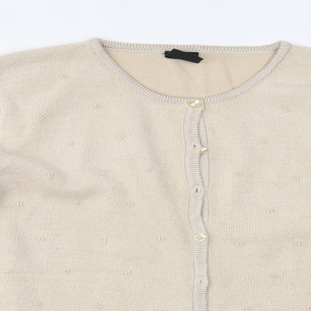 Avant Garde Womens Beige   Cardigan Jumper Size M