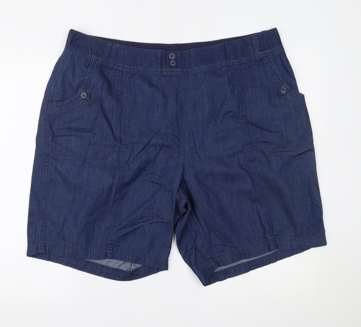 BM Casual Womens Blue   Paperbag Shorts Size 22
