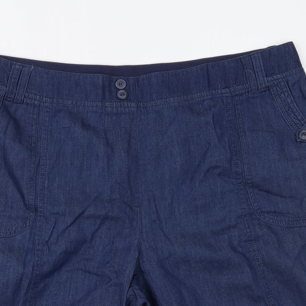 BM Casual Womens Blue   Paperbag Shorts Size 22
