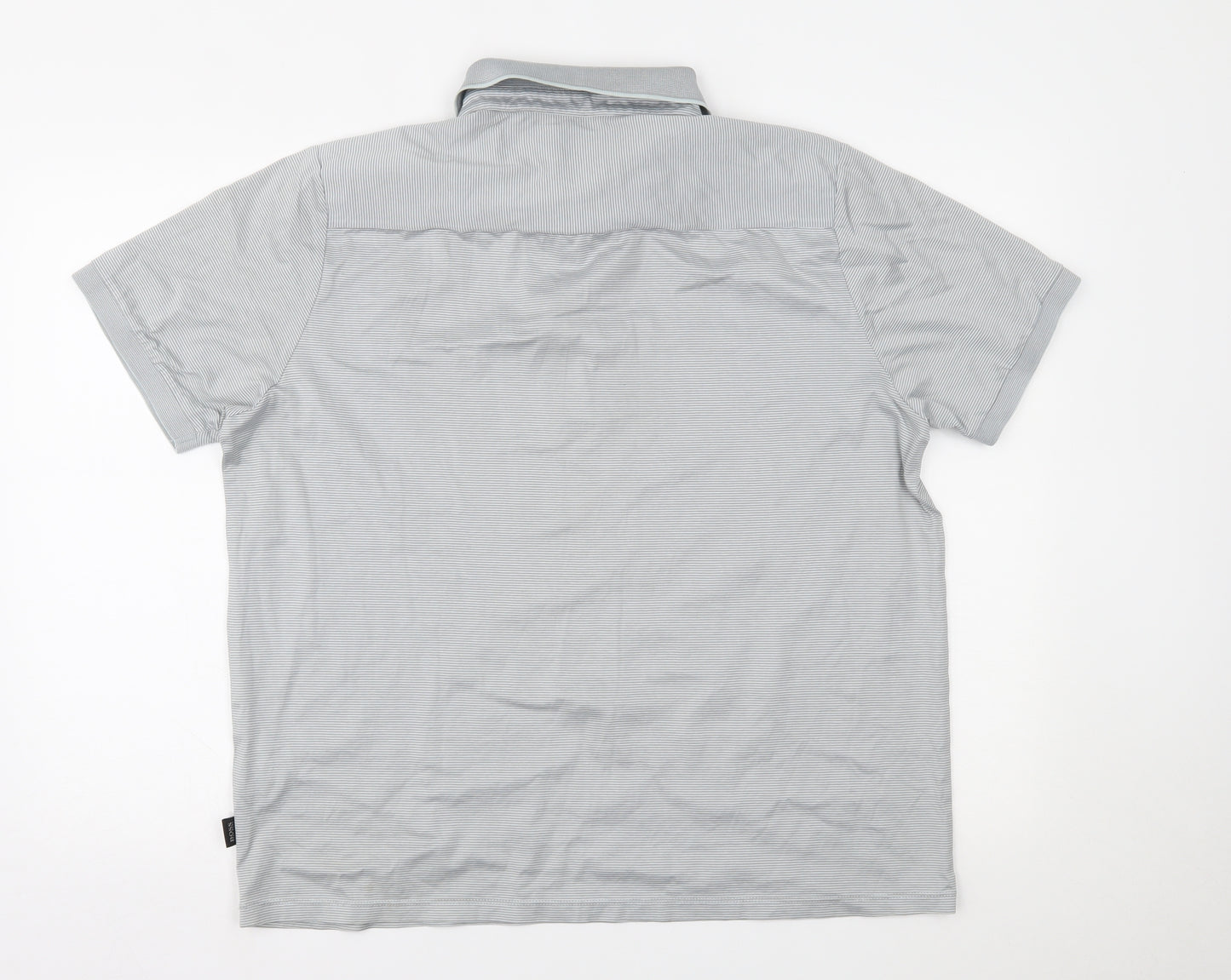 HUGO BOSS Mens Grey Striped   Polo Size 2XL