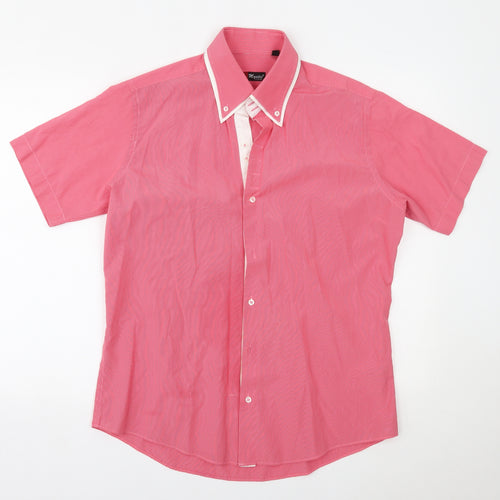 Mystic Mens Red Striped   Button-Up Size 42