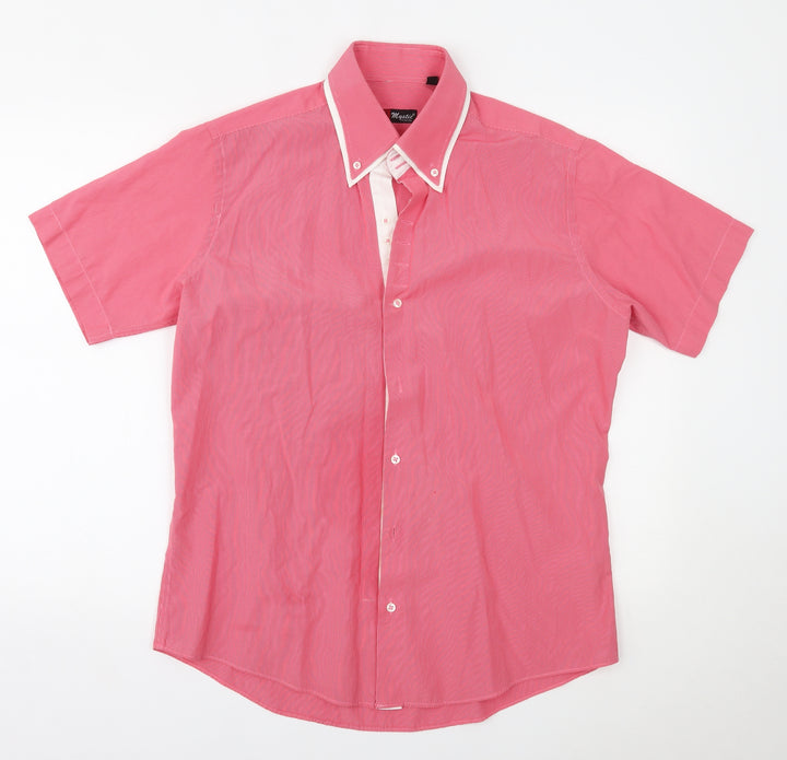Mystic Mens Red Striped   Button-Up Size 42