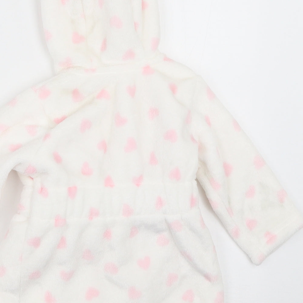 George Girls White Solid  Babydoll Robe Size 0-3 Months  - Tinkerbell