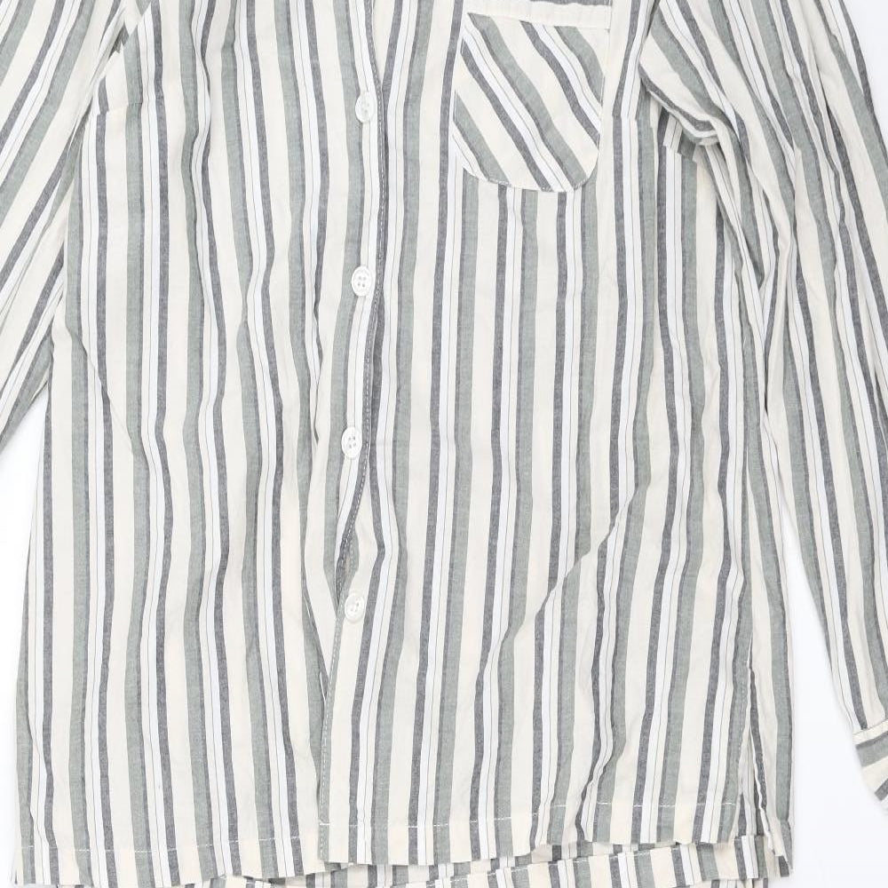 Privacy Womens Grey Striped  Top Pyjama Set Size 14