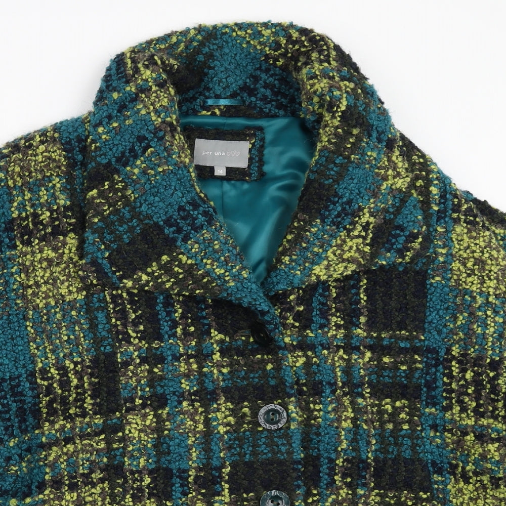 Per Una Womens Blue   Overcoat Coat Size 14