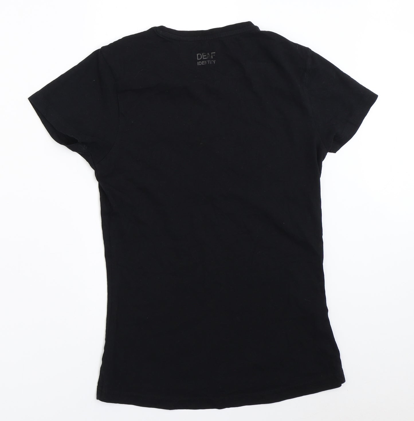 Deaf Identity Womens Black   Basic T-Shirt Size S